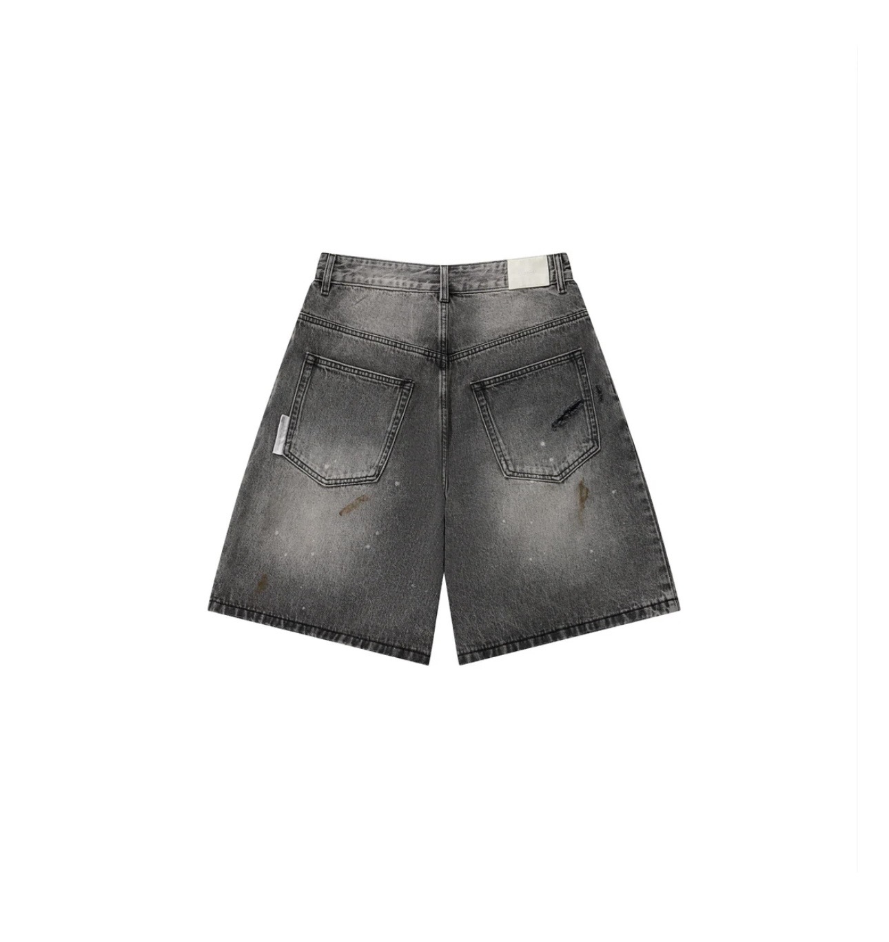 Destroy Wash Denim Shorts Black – תמונה 2